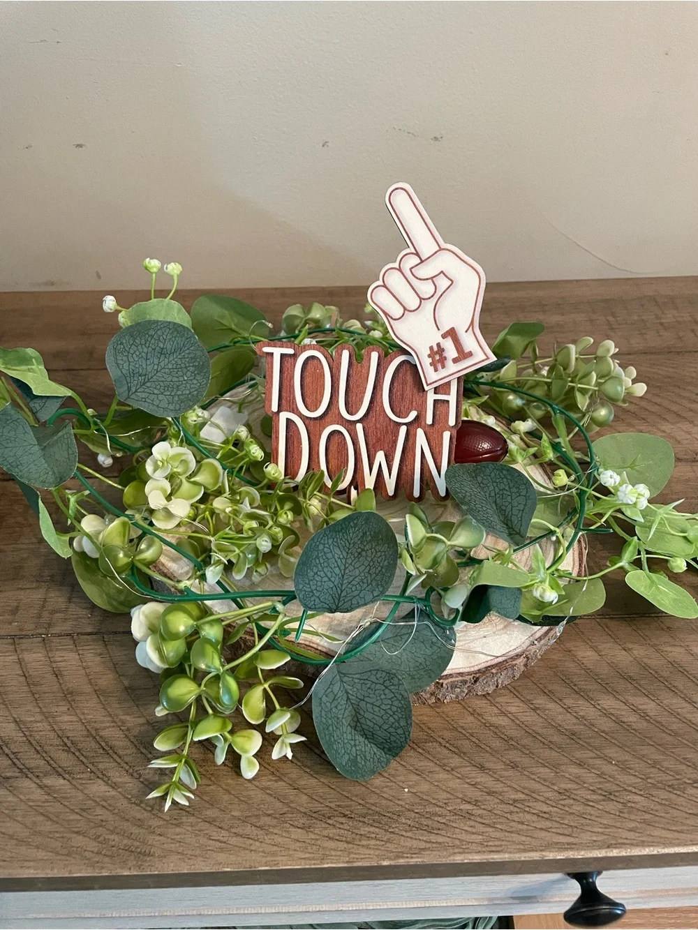 Football Party Centerpieces (Set of 6) Rustic First Year Down Birthday